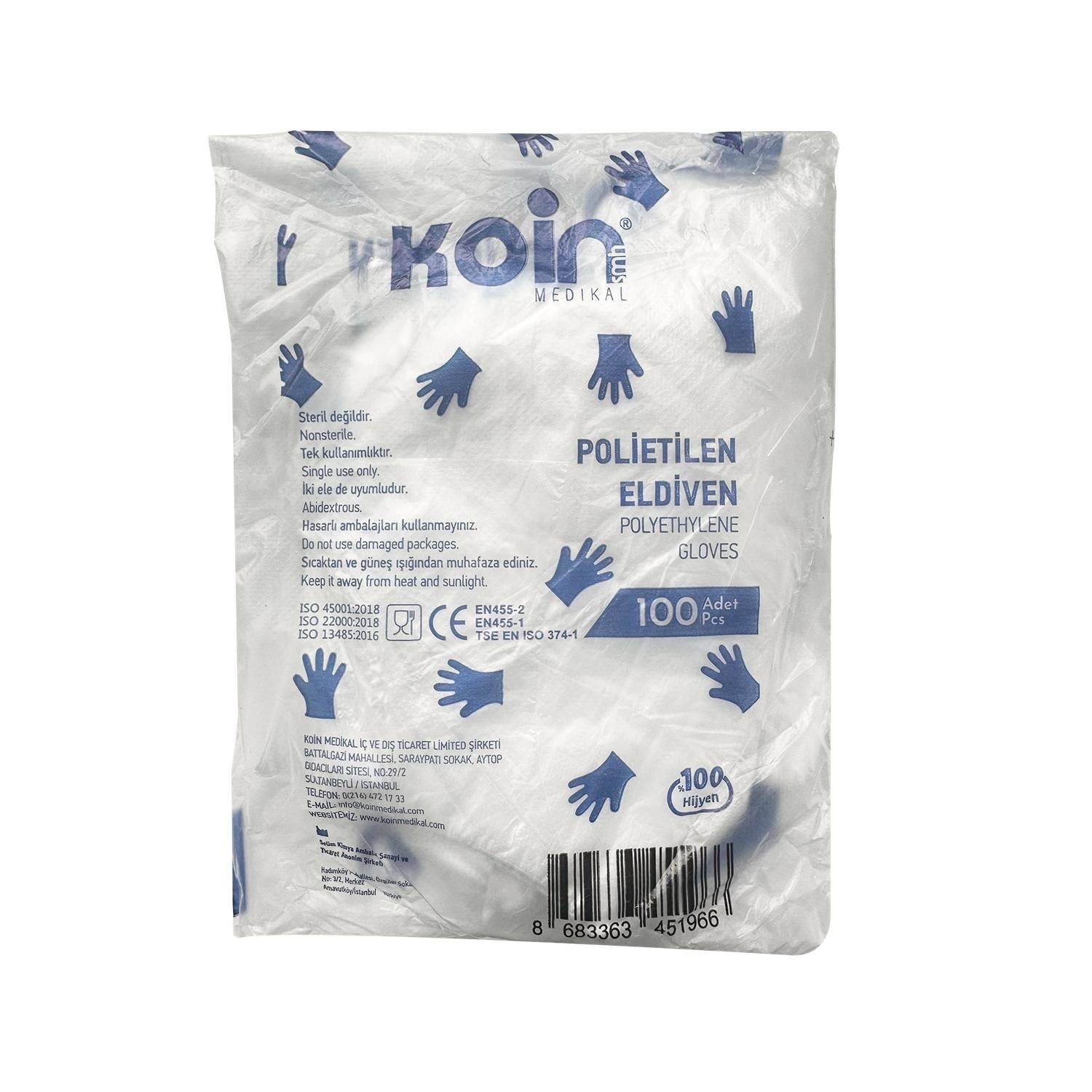 Koin 100-Count Clear Disposable Polyethylene Gloves: Food Safe, Hygiene Protection, Single-Use Koin Disposable Polyethylene Gloves - Clear, Hygienic, Food Safe disposable gloves, polyethylene gloves, clear disposable gloves, food handling gloves, hygiene gloves, single use gloves, disposable polyethylene gloves, transparent disposable gloves, food service gloves, cleaning gloves, healthcare gloves, protective gloves, latex-free gloves, non-sterile gloves, hand protection, disposable hand protection, food pr