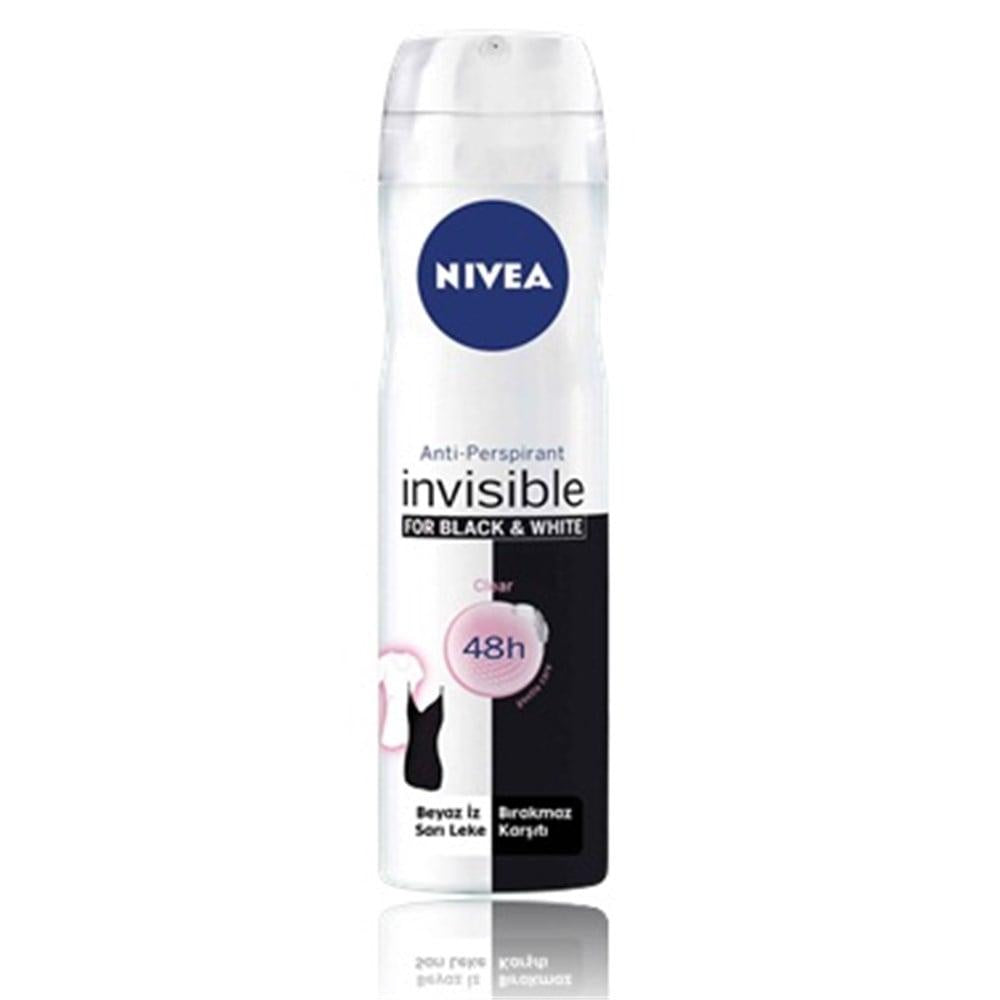 nivea black and white woman deodorant spray label, nivea deodorant being sprayed, nivea black and white deodorant can Nivea Black & White Woman Deodorant Spray - 48 Hour Protection Nivea Black & White Woman Deodorant Spray nivea, woman-deodorant, black-and-white, 48-hour-protection, deodorant-spray, stain-free, skin-friendly, no-colorants, alcohol-free, ai-generated