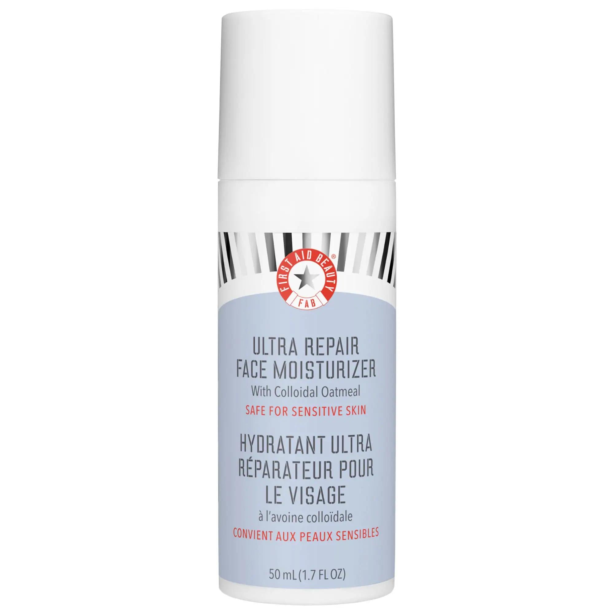 Ultra Repair Facial Moisturizer by First Aid Beauty - Vegan, Cruelty-Free Hydrating Face Cream for Normal Skin, Relieves Dryness & Redness Ultra Repair Facial Moisturizer - Vegan & Cruelty-Free Hydrating Face Cream Facial Moisturizer, Vegan Skincare, Cruelty-Free Beauty Products, Gluten-Free Cosmetics, Hydrating Face Cream, Normal Skin, Dryness Relief, Redness Relief, Fine Lines and Wrinkles, Lightweight Moisturizer, Quick-Absorbing Formula, Colloidal Oatmeal, Shea Butter, Avocado Oil, Skincare, Face Creams