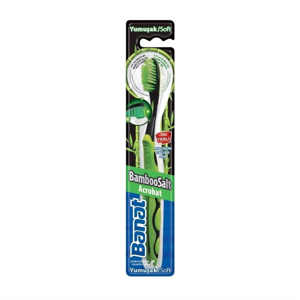 Banat BambooSalt Soft Bristle Manual Toothbrush for Sensitive Teeth and Gums - Natural Oral Care Banat BambooSalt Soft Bristle Toothbrush - Natural Oral Care bamboo salt toothbrush, soft bristle toothbrush, natural oral care toothbrush, sensitive teeth and gums toothbrush, adult manual toothbrush, bamboo toothbrush, eco-friendly toothbrush, gentle toothbrush, immune support toothbrush, oral hygiene toothbrush