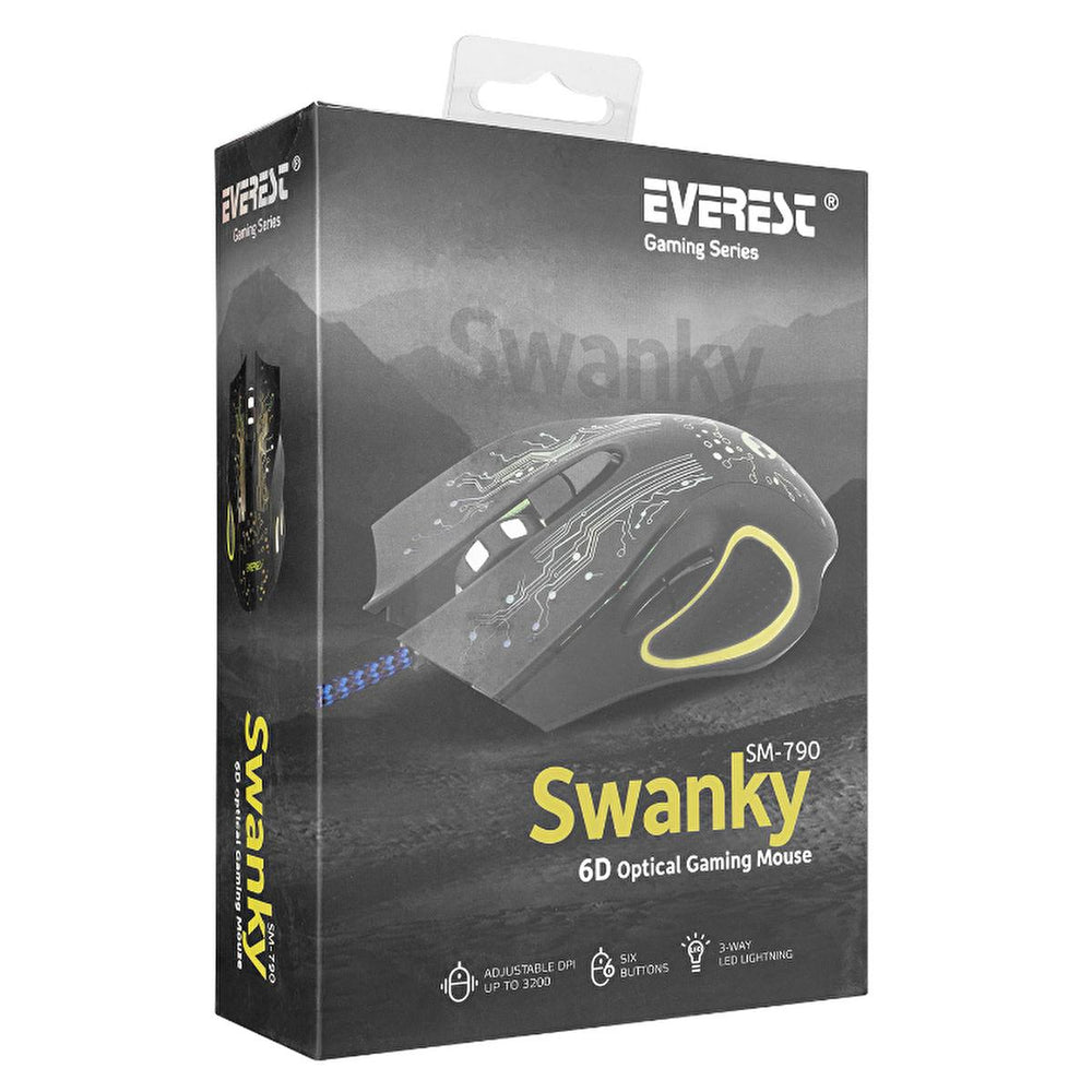 Everest SM-790 SWANKY 3200dpi Gaming Mouse - Precise Control, 6 Programmable Buttons, Durable Design - view 2