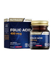 Nutraxin Folic Acid 400 mcg Dietary Supplement - 100 Tablets, Vegan & Allergen-Free - image 3