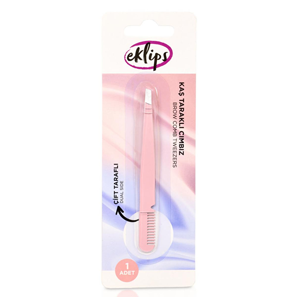 Eklips Eyebrow Tweezers with Comb - Precision Grooming Tool for Shaping Eyebrows & Facial Hair Removal - Eyebrow Pencil