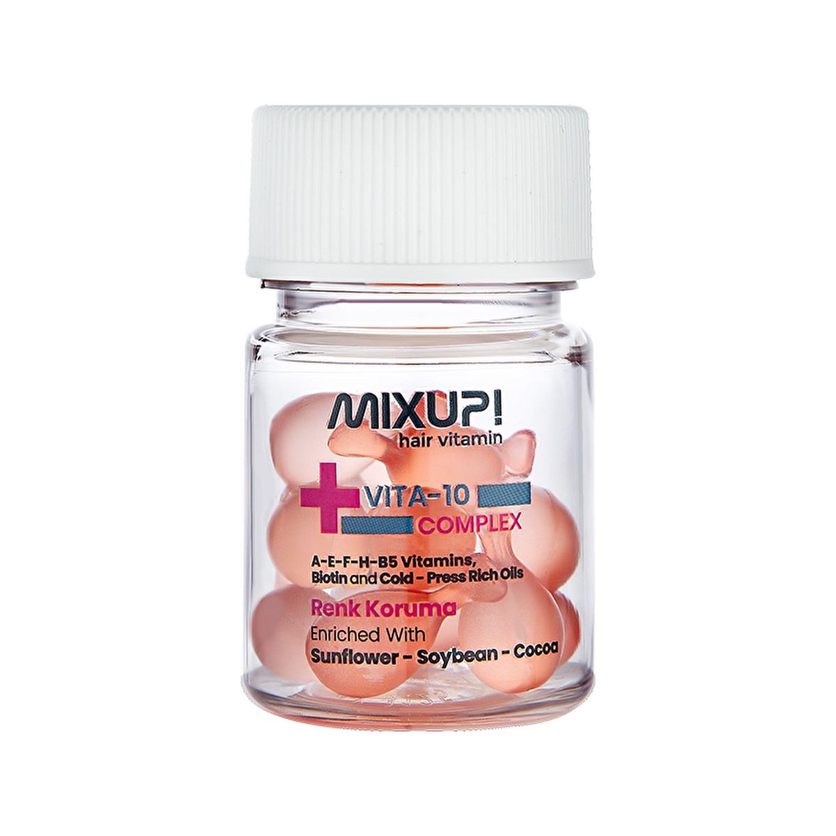 mixup hair vitamin booster for colored hair, vita 10 complex capsules for vibrant hair Mixup! Vita 10 Complex Hair Vitamin & Booster - For Colored Hair | 10 Capsules Mixup! Vita 10 Complex Hair Vitamin & Booster mixup, hair-vitamin, hair-booster, colored-hair, hair-care, vitamin-capsule, natural-oils, boost-hair-health, ai-generated, hair-nourishment