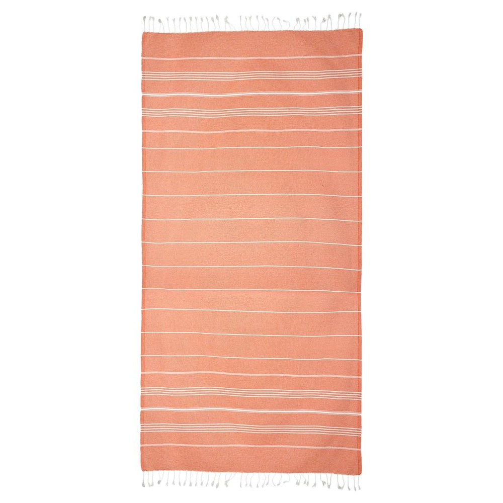 Eklips Orange Striped Peshtamal Turkish Towel