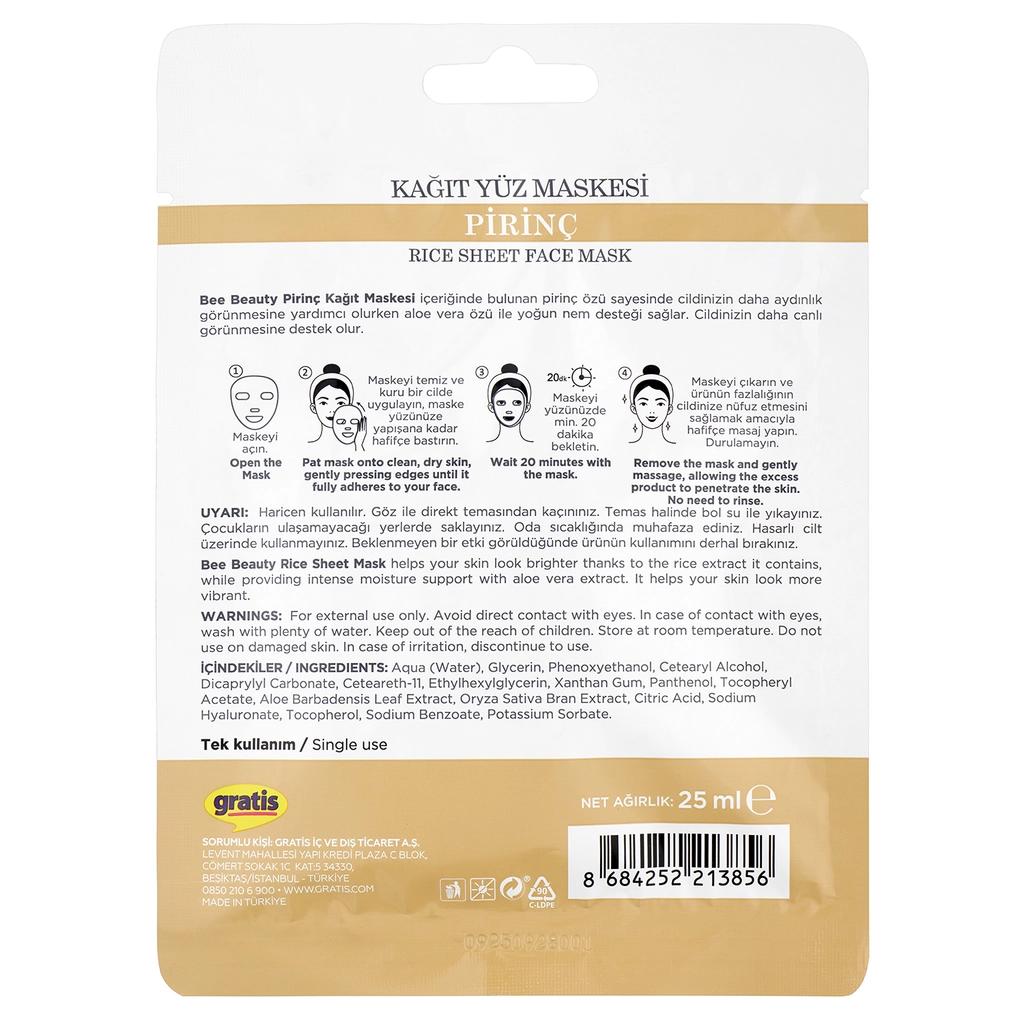Bee Beauty Rice Face Mask for Brightening &amp; Glow 25 ml