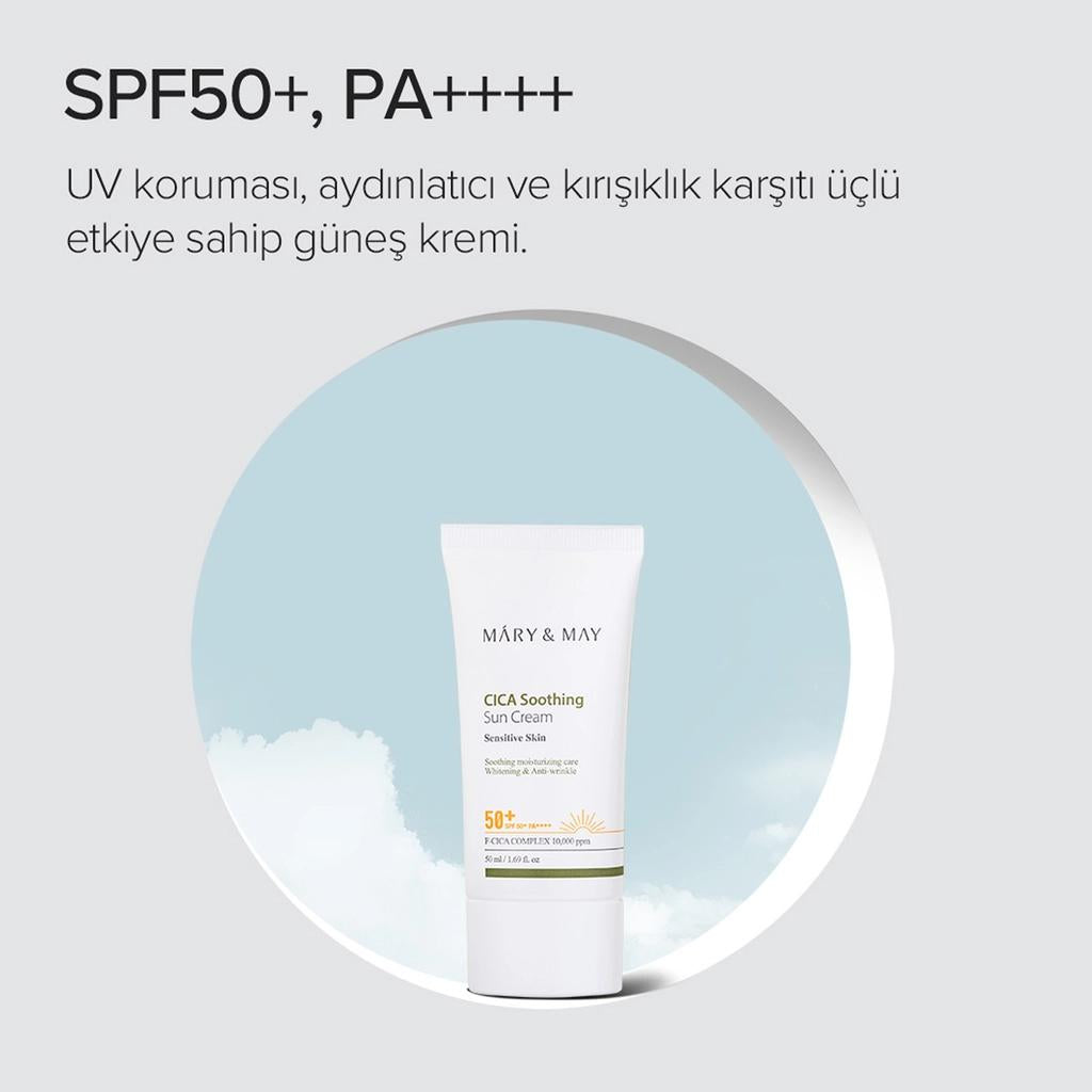 Mary &amp; May Vegan Cica Sun Cream SPF 50+ PA++++ 50ml