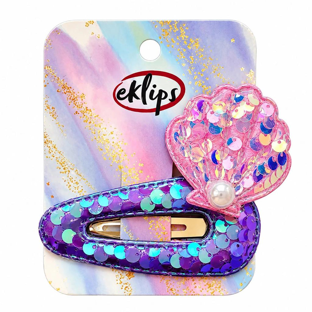 Eklips Lilac Oyster Snap Hair Clips for Kids 2 Count