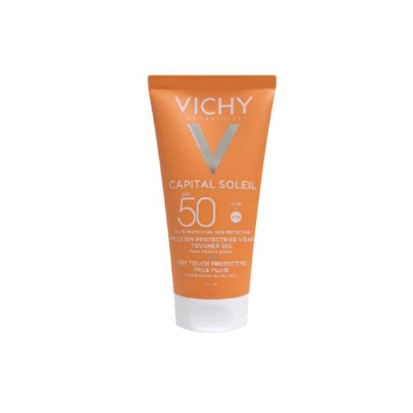 Vichy Ideal Soleil Emulsion SPF 50 - Water-Resistant, Hypoallergenic Face Sunscreen for Sensitive & Oily Skin - Sunscreen