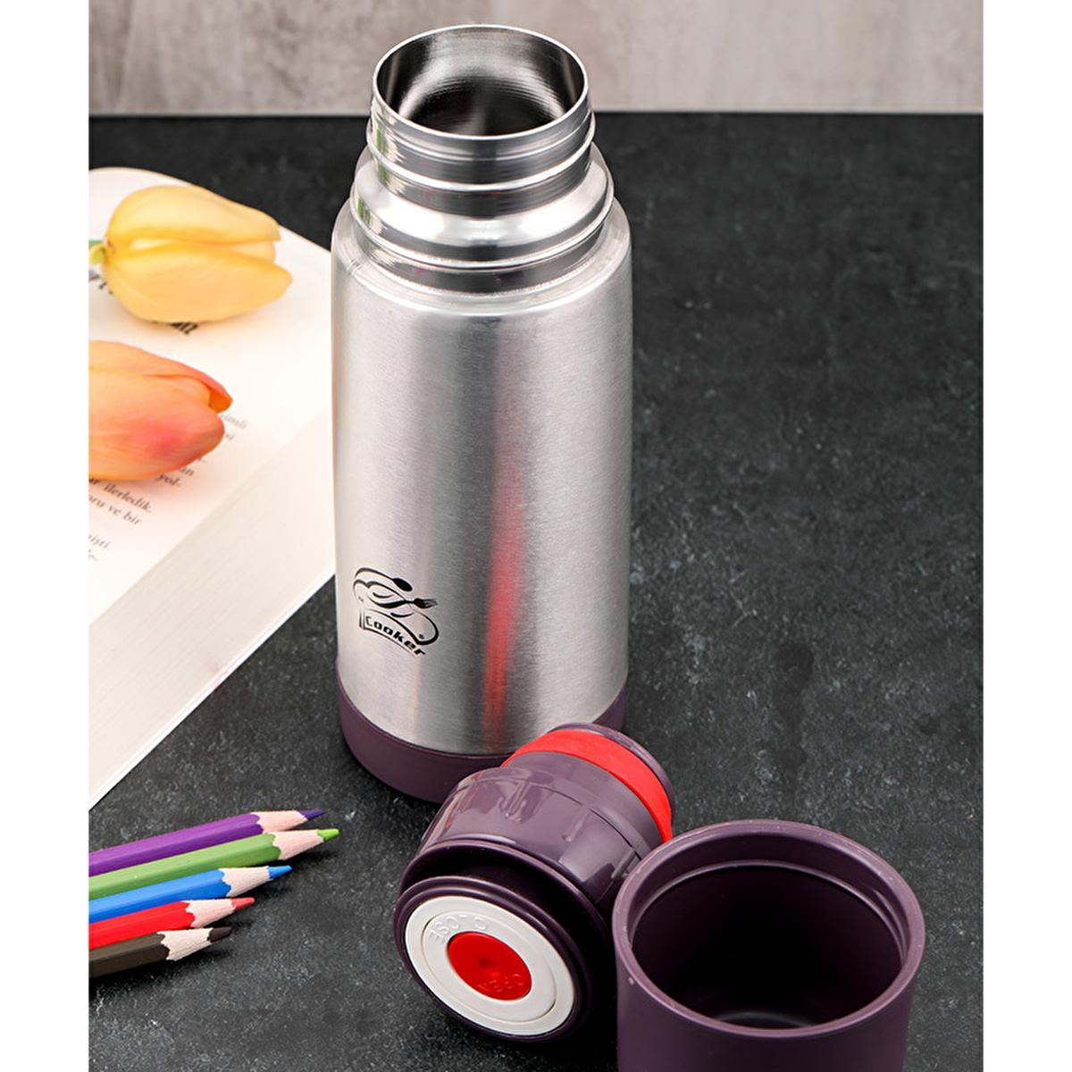 Cooker Stainless Steel Thermos 300ml - Keeps Drinks Hot/Cold for 24 Hours, Double-Walled Insulated Flask Cooker 300ml Stainless Steel Thermos - 24 Hour Temperature Control stainless steel thermos, insulated flask, double-walled thermos, portable beverage container, thermal mug, outdoor gear, eco-friendly products, office essentials, camping accessories, hiking gear