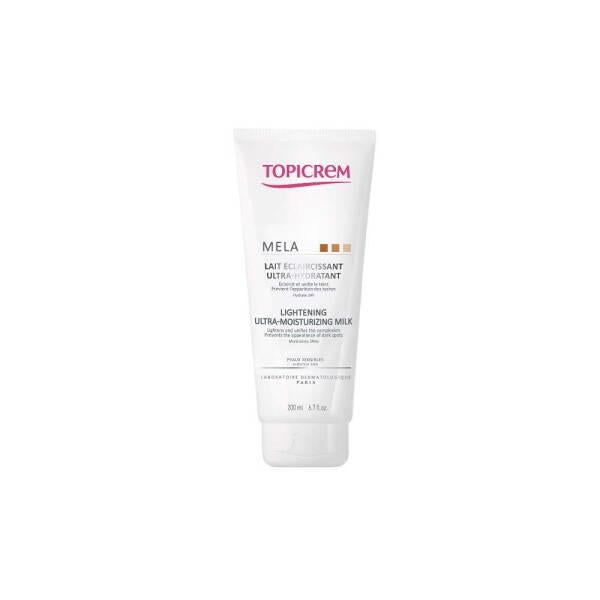 Topicrem Mela Unifying Body Milk - 24hr Hydration, Evens Skin Tone, Non-Greasy | Topicrem Topicrem Mela Body Milk - Hydrate & Even Skin Tone moisturizing body milk, Topicrem Mela, unifying body lotion, sensitive skin care, hyperpigmentation treatment, intense hydration, body moisturizer, skin tone evening, non-greasy lotion, dry skin relief, cosmetic skincare, dermatologically tested, niacinamide, acetyl glucosamine
