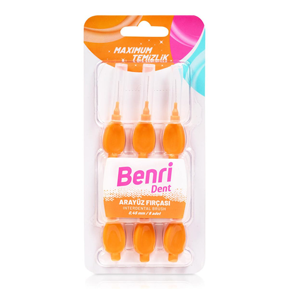 Benri Interdental Brush 0.45mm Pack of 6 - Enhance Oral Hygiene, Braces Cleaning & Dental Care - view 2