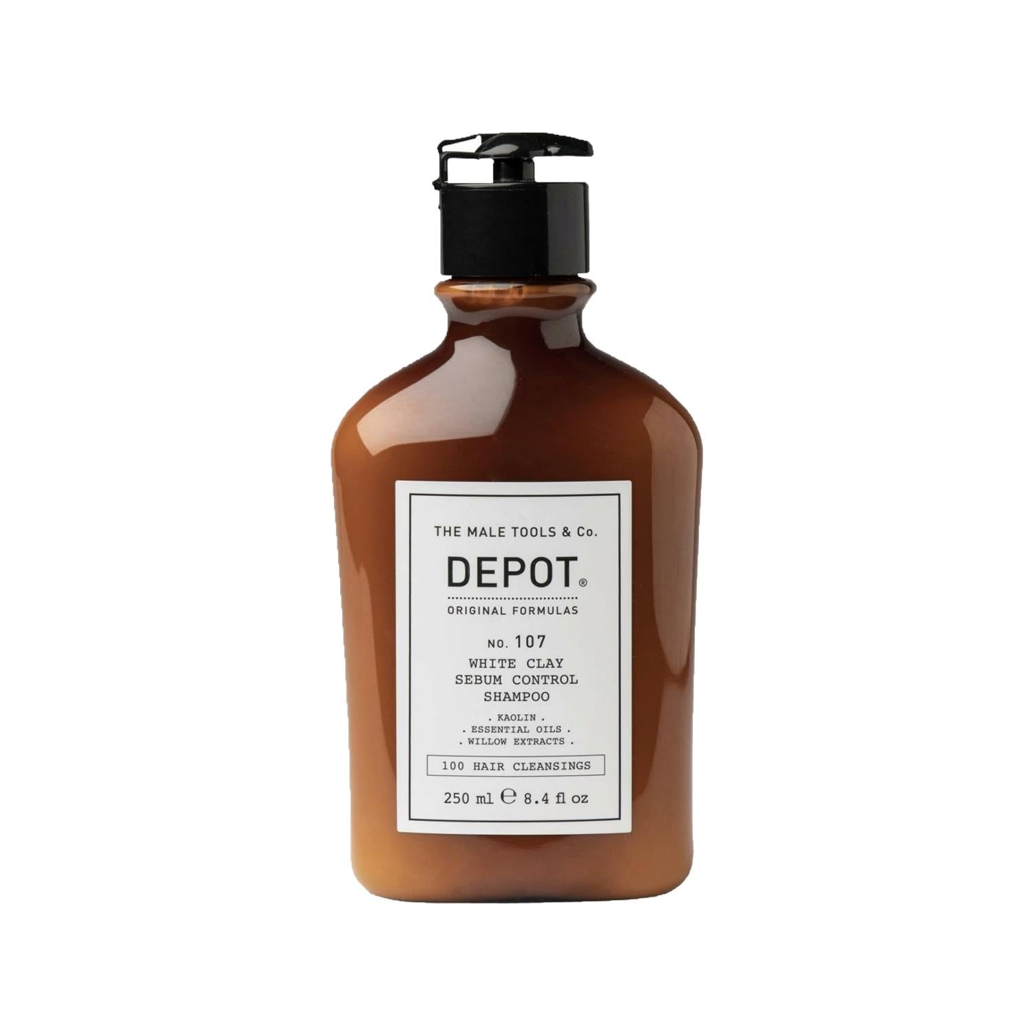 Depot No. 107 Sebum Control Shampoo for Oily Scalp - White Clay, 8.45 fl oz Depot No. 107 Sebum Control Shampoo - 8.45 fl oz Sebum Control Shampoo, Oily Scalp Shampoo, White Clay Shampoo, Depot No. 107 Shampoo, Anti-Oily Hair Shampoo, Hair Care, Scalp Care, Clay Shampoo, Oil Control, Hair Cleansing