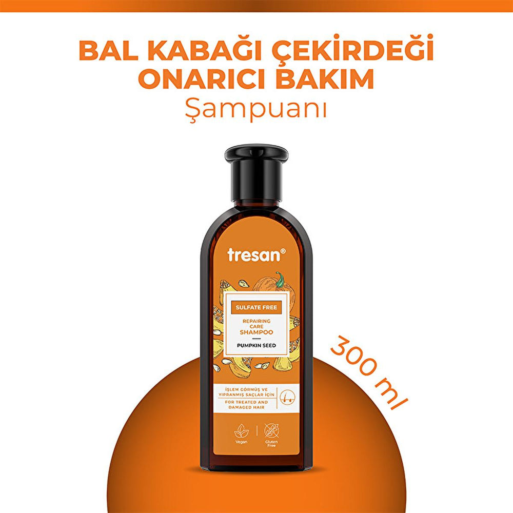 Tresan Sulfate-Free Repair Shampoo with Pumpkin Seed Oil - Gentle, Nourishing, and Natural Hair Care for Damaged - view 2