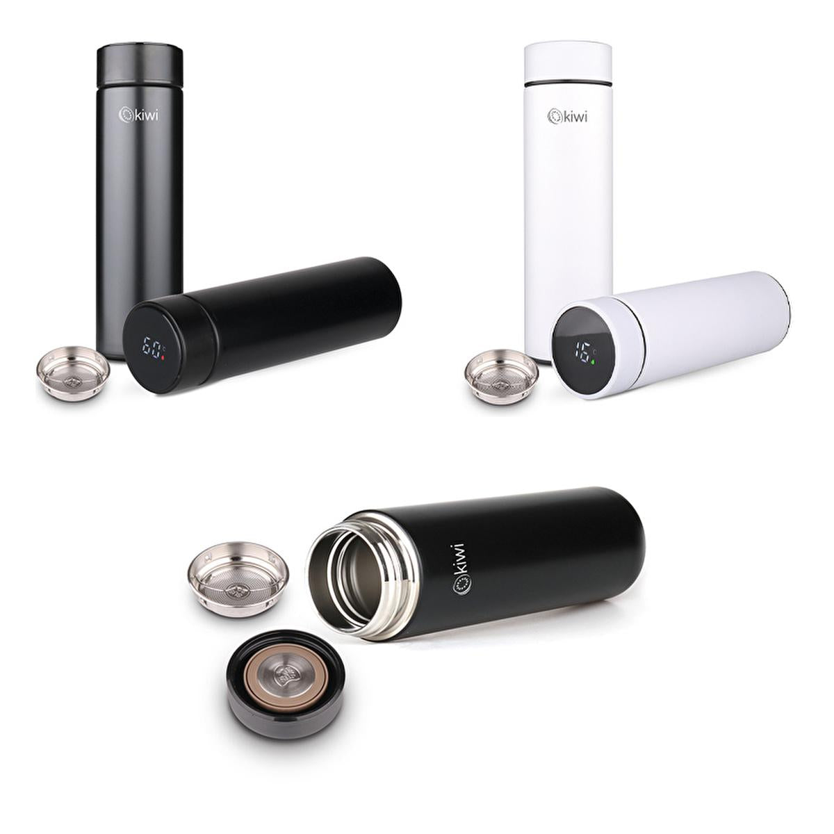 Kiwi Digital Thermos: 500ml Stainless Steel Insulated Water Bottle with Temperature Display - Keeps Drinks Hot & Cold for Camping, Travel Kiwi Digital Thermos: Temperature Display, Stainless Steel - 500ml digital thermos, temperature display thermos, stainless steel thermos, insulated water bottle, hot and cold thermos, camping thermos, travel thermos, 500ml thermos, digital temperature water bottle, stainless steel insulated flask, thermos, water bottle, insulated bottle, flask, hot drinks, cold drinks, ca