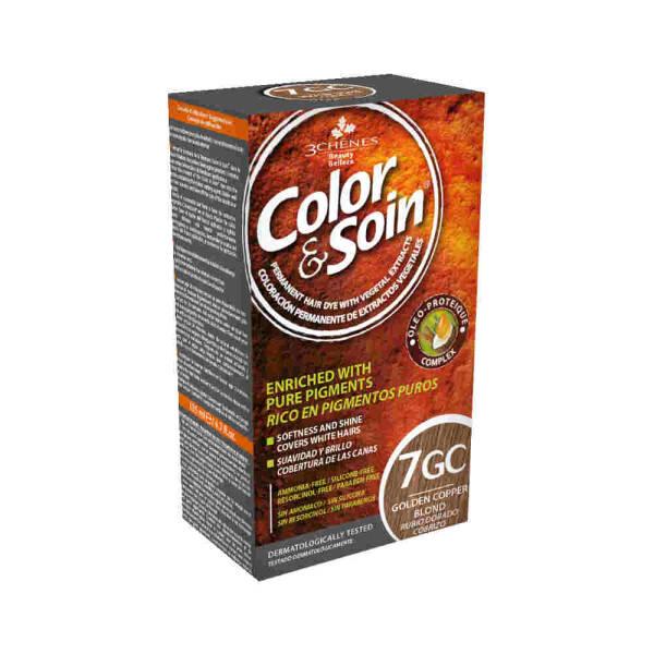 Color&Soin Natural Hair Dye - 7GC Golden Copper Blond, Ammonia-Free, Paraben-Free Hair Color - Hair Dye