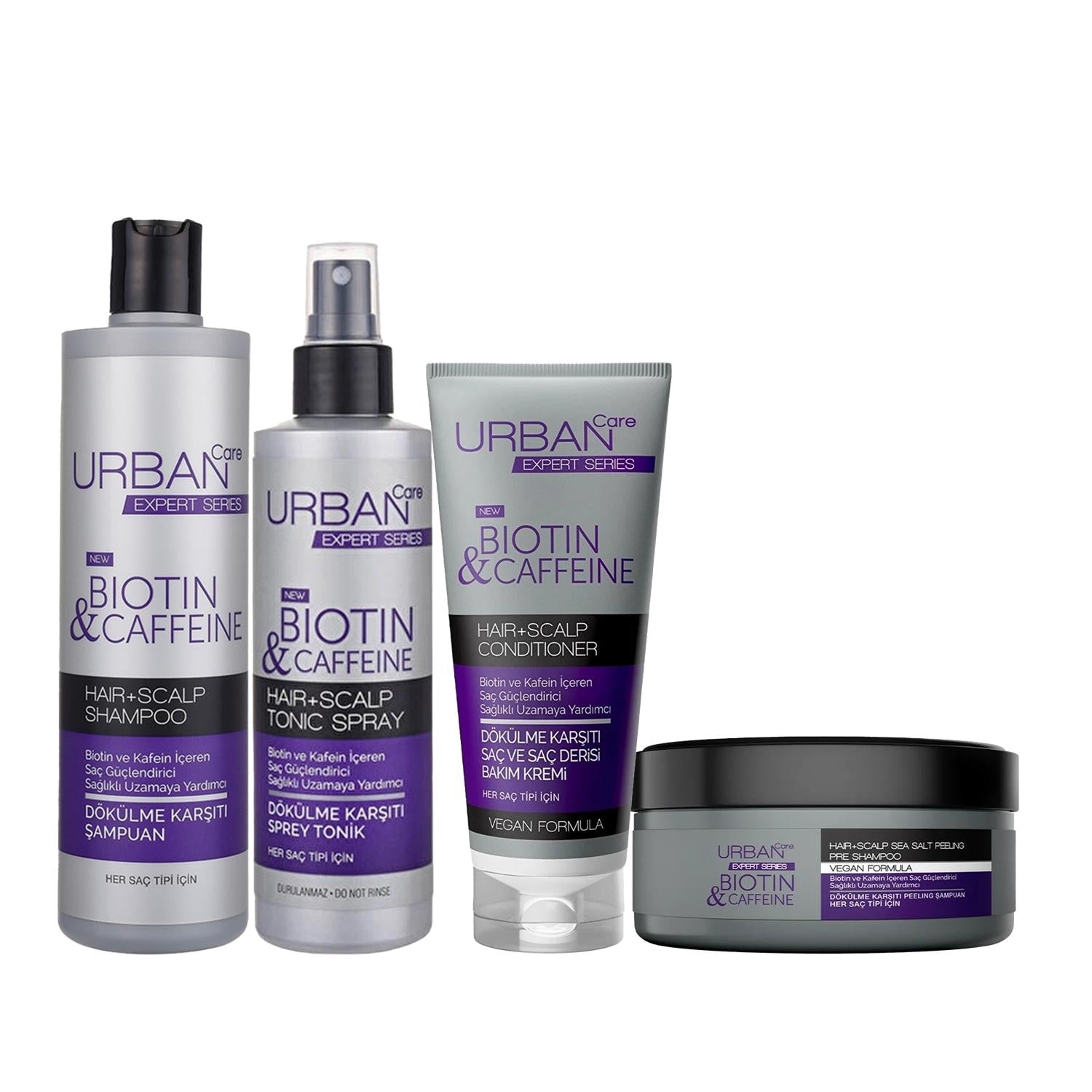 URBAN Care Expert Hair Care Product Set - Biotin & Caffeine Anti-Hair Loss Shampoo, Cream, Tonic & Clarifying Shampoo URBAN Care Expert Hair Care Set - Anti-Hair Loss hair loss treatment, biotin shampoo, caffeine hair care, hair care set, anti hair fall products, URBAN Care Expert, hair care routine, hair strengthening, hair growth, hair health, natural hair care, hair loss solution, comprehensive hair care