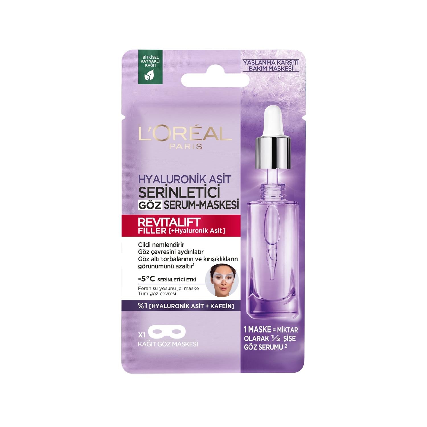 L&#39;Oreal Paris Revitalift Filler Eye Serum Mask - Anti-Aging, Hydrating, Cooling Effect L&#39;Oreal Paris Revitalift Eye Serum Mask - Anti-Aging &amp; Hydrating L&#39;Oreal Paris Revitalift, Eye Serum Mask, Under-eye care, Anti-aging skincare, Hydrating eye mask, Dark circle reduction, Puffiness reduction, Fine line reduction, Wrinkle reduction, Skincare, Beauty, Cosmetics, Eye care