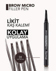 Flormar Brow Micro Filler Pen: Achieve Natural, Long-Lasting Fuller Eyebrows with Easy Application - Deep Brown Flormar Brow Micro Filler Pen - Natural Eyebrow Look eyebrow micro filler pen, eyebrow filling pen, liquid eyebrow pen, long lasting eyebrow filler, natural eyebrow look, sparse eyebrow solution, brow micro filler, Flormar eyebrow pen, easy eyebrow filler, eyebrow makeup, eyebrow filler, eyebrow pencil, brow pen, brow makeup, brow grooming, natural brows, defined brows, long-wearing, smudge-proof,