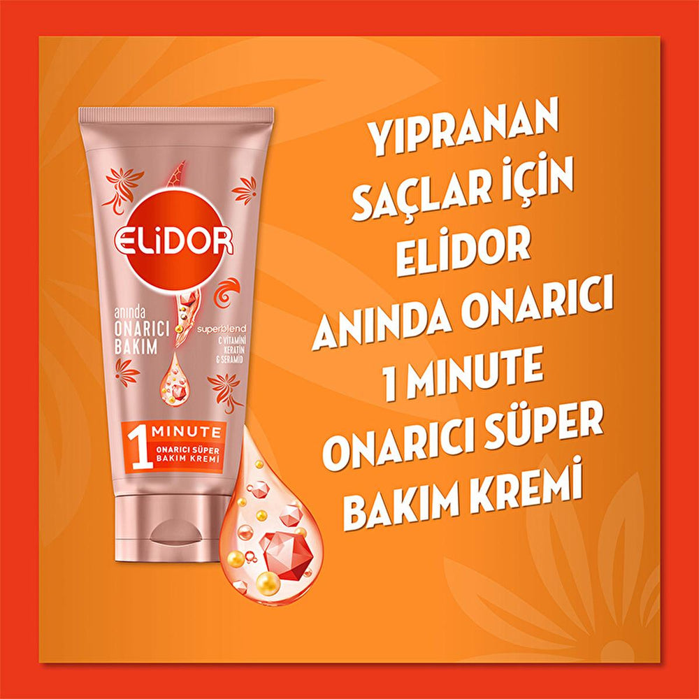 Elidor Instant Repair Hair Care Cream - 1 Minute Repair, Enriched with C Vitamin, Keratin, and Ceramide - - view 8