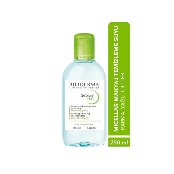 Bioderma Sebium H2O Cleansing Water for Combination/Oily Skin - 8.45 fl oz, Non-Comedogenic, No-Rinse Formula Bioderma Sebium H2O Cleansing Water - Gentle, Non-Comedogenic cleansing water, combination skin care, oily skin care, non-comedogenic cleanser, no-rinse cleanser, gentle cleanser, acne-prone skin care, daily skincare, makeup remover, travel skincare, Bioderma, Sebium H2O