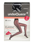 Underwear 20 Denier Lycra Sheer Tights in Black