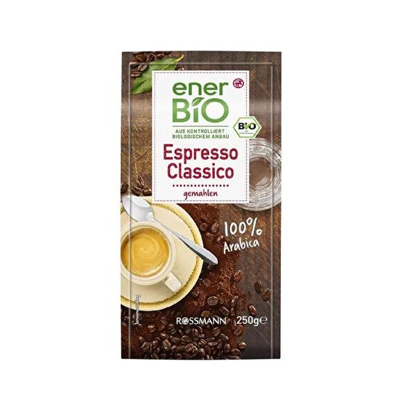 Enerbio Organic Arabica Espresso Coffee - 250g, Italian Roast, Vegan & Sustainable Enerbio Organic Espresso Coffee - Sustainable & Vegan organic coffee, Arabica coffee beans, sustainable coffee, vegan coffee, Italian-style roasted coffee, espresso, health-conscious, eco-friendly, Green Brand, clip-lock packaging, specialty coffee, coffee connoisseurs, plant-based diet
