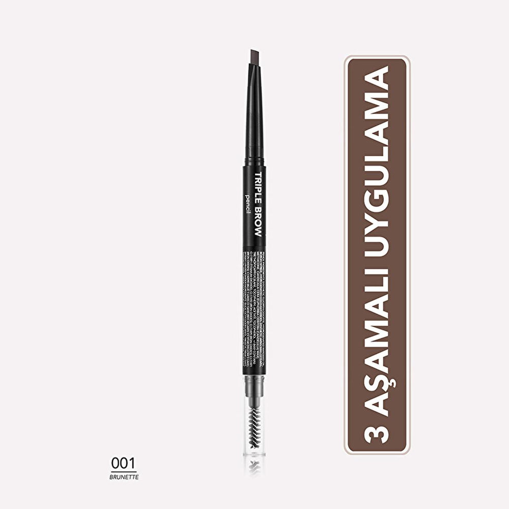 Flormar Triple Brow Fırça ve Pudra Başlıklı Kaş Kalemi - Multi-Functional Eyebrow Makeup Pencil, Powder & Brush for - view 2