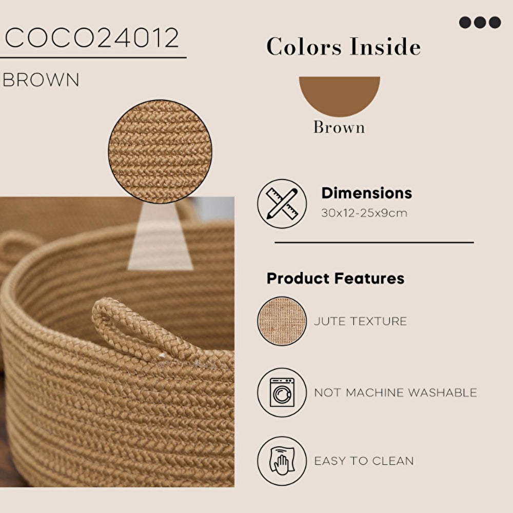 Coco Clementine 2-Piece Jute Storage Baskets Set - Eco-Friendly Home Organization Solution - view 5