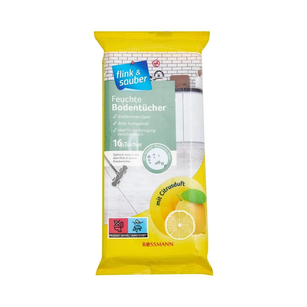 Flink Sauber Citrus Scented Wet Floor Wipes 16 Count