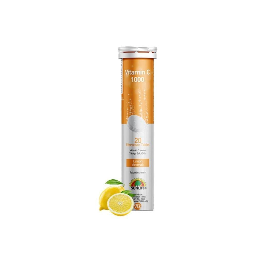 Sunlife Vitamin C 1000 mg Efervescent Tablets - Boosts Immunity, Reduces Fatigue - 20 Count Sunlife Vitamin C 1000mg Efervescent Tablets - Immunity & Energy Boost Vitamin C supplement, Efervescent tablets, Dietary supplement, Immune system support, Fatigue reduction, Health supplements, Wellness products, Immunity booster, Energy supplement