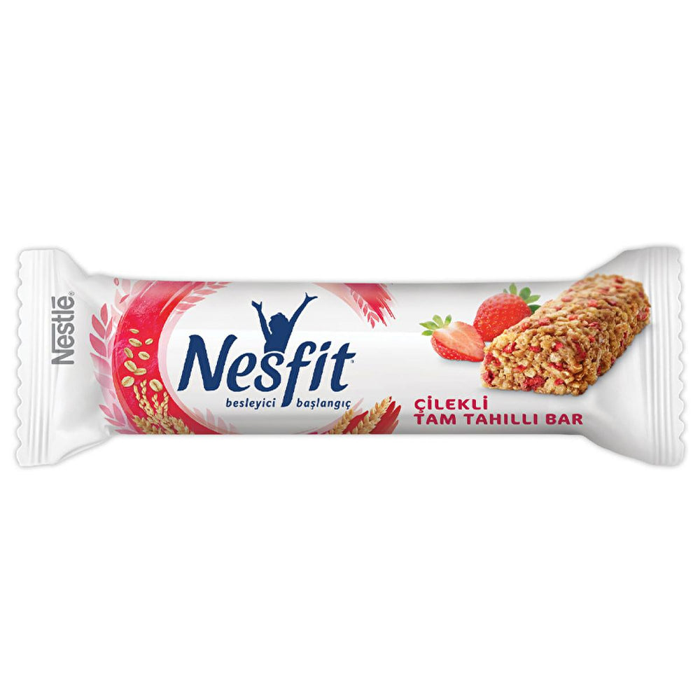 Nestle Nesfit Strawberry Whole Grain Energy Bar - Healthy Snack Rich in Calcium & Iron - Food & Candy