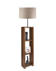 Homing Bej Dekoratif Raflı Lambader - Modern Decorative Lamp with Fabric Shade & 3-Tier Shelf