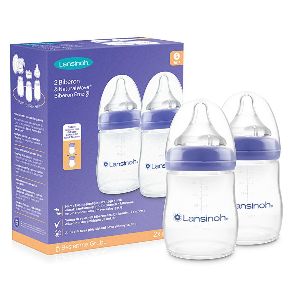 Lansinoh BPA Free Baby Bottle with NaturalWave Nipple - 160ml, Supports Easy Breastfeeding Transition - view 3
