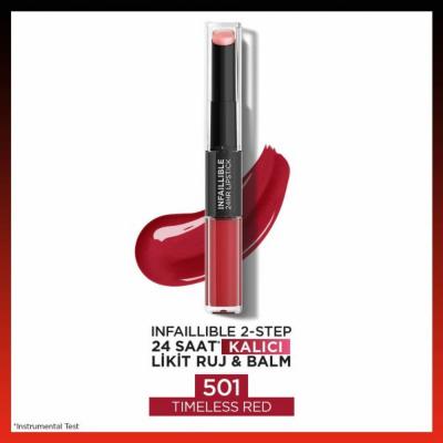 loreal paris infaillible liquid lipstick 501 timeless red, 24 hour liquid lipstick balm by loreal paris Loreal Paris Infaillible Liquid Lipstick - Balm | 501 Timeless Red Loreal Paris Infaillible Liquid Lipstick - Timeless Red loreal-paris, liquid-lipstick, long-lasting-lips, timeless-red, moisturizing-balm, makeup, cosmetic-product, beauty, lip-care, ai-generated