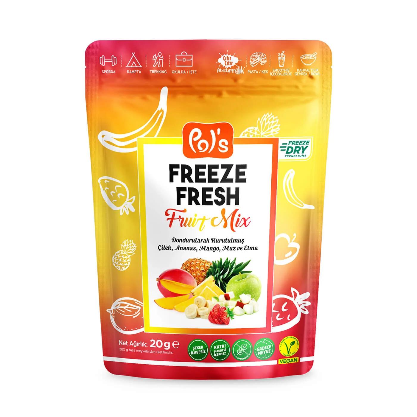 Pols Freeze Dried Fruit Mix Crunchy Healthy Snack 20g
