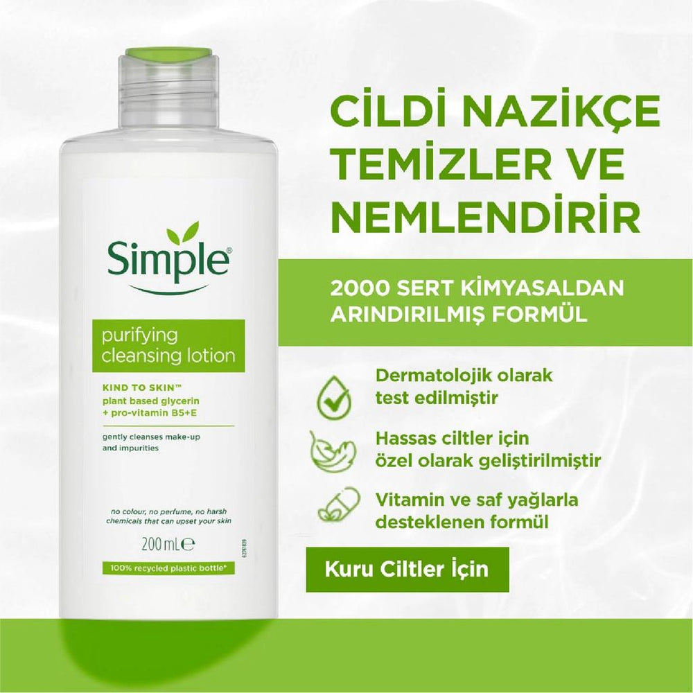 Simple Kind to Skin Purifying Cleansing Lotion for Clear Skin 200 ml