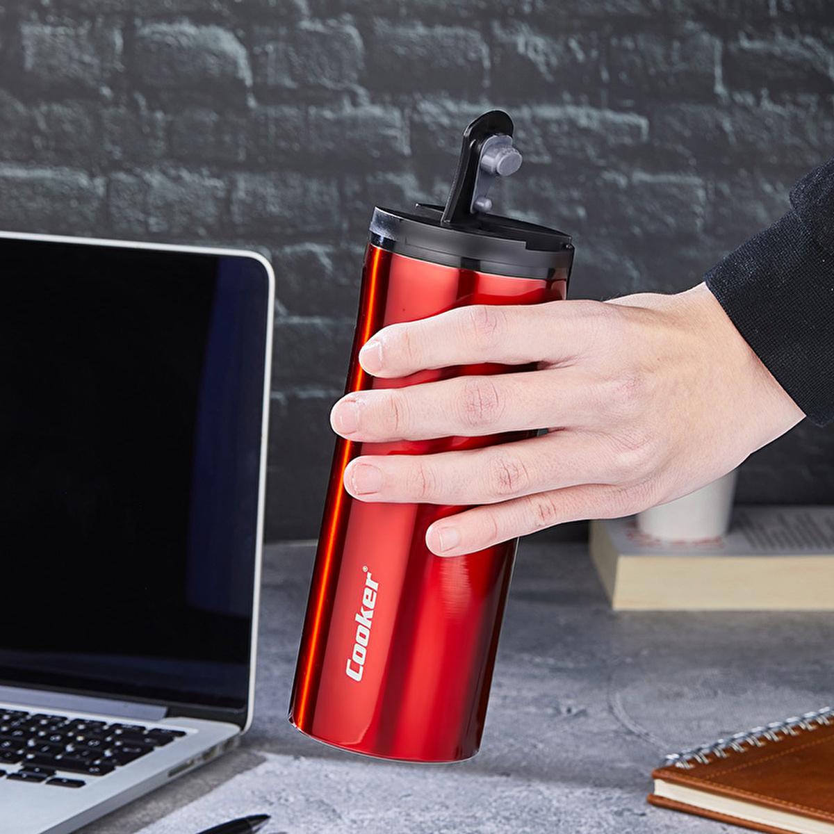 Cooker Stainless Steel Thermos 400ml - Keep Drinks Hot & Cold On-the-Go, Leak-Proof Travel Mug Cooker Thermos: Keep Drinks Hot/Cold On-the-Go! stainless steel thermos, insulated thermos, travel mug, hot and cold thermos, leak proof thermos, car cup thermos, portable thermos, 400ml thermos, commuter thermos, outdoor thermos, travel, camping, hiking, office, school, stainless steel, double walled, hot drinks, cold drinks, beverage container, cup holder, anti-spill, portable, drinks, travel mug, car accessory,