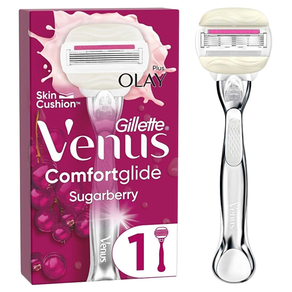 Gillette Venus Comfort Glide Sugarberry Women's Razor - 3-Blade Scented Razor for Smooth Shaving - Fragrance