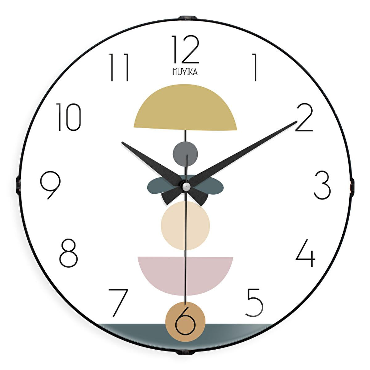 Muyika 36 cm Silent Wall Clock with Real Glass Front and Modern Design Muyika Silent Wall Clock - Modern Design & Quiet Operation wall clock, silent clock, modern clock design, glass front clock, easy installation clock, home decor, bedroom essentials, living room decor, home office accessories, modern design, silent sweep mechanism, real glass front, aluminum hands