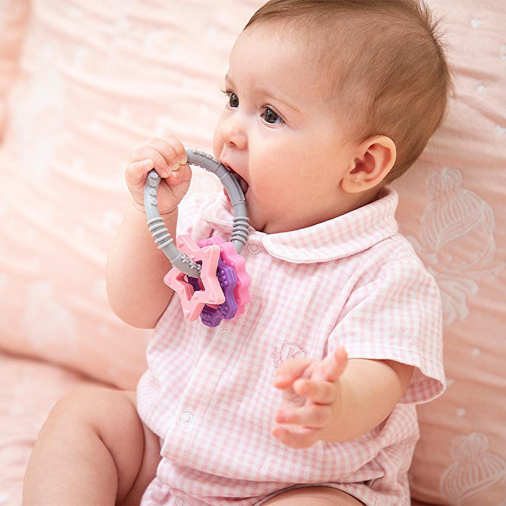 Babyjem Silicone Teether Toy Ring - Safe, BPA-Free, Dishwasher Safe Baby Teething Relief for Infants 3 Months+ - Baby Care