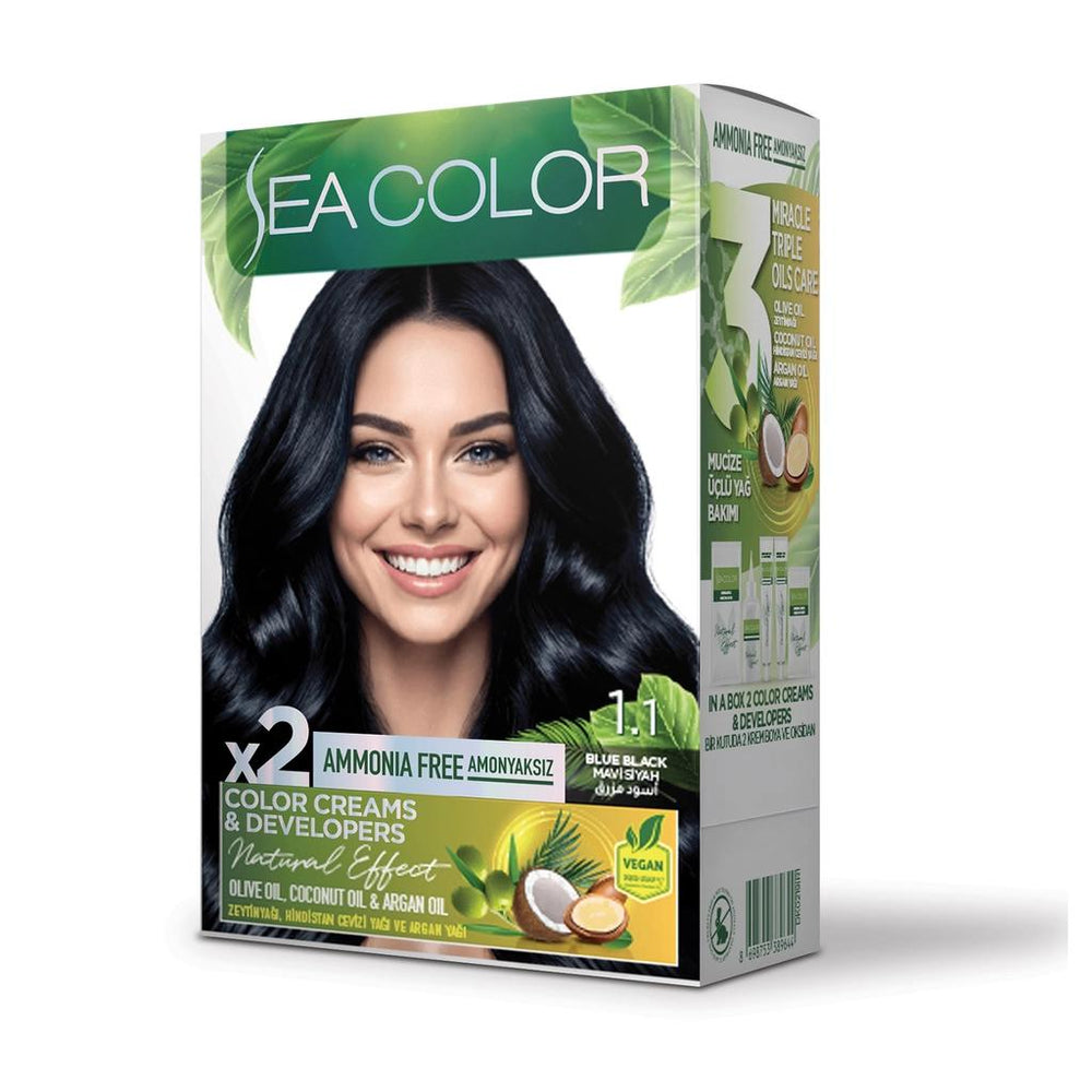 Sea Color Amonyaksız Hair Dye 1.1 Mavi Black