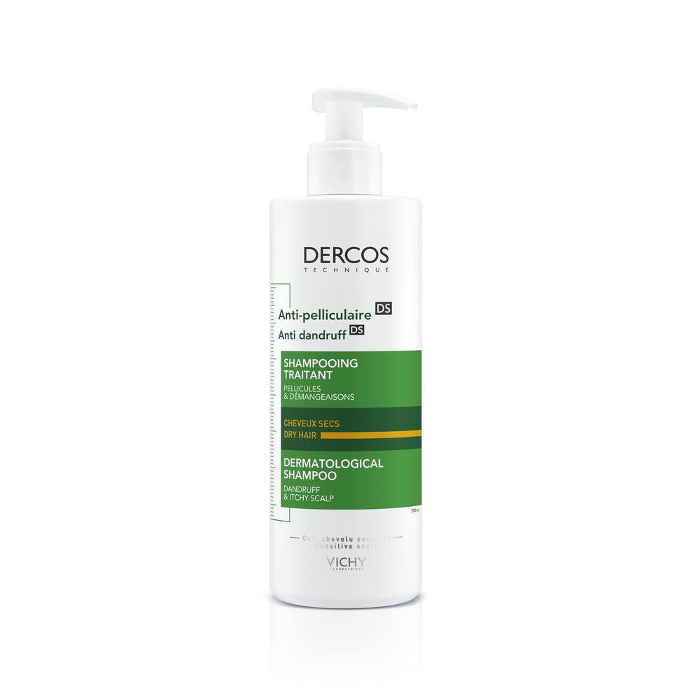Vichy Dercos Anti-Dandruff Shampoo for Dry Hair - 390ml, Scalp Health & Anti-Dandruff Treatment - Shampoo