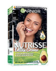 Garnier Nutrisse Ultra Creme 1 Siyah Saç Boyası - Vegan Hair Dye for Black Hair, Nourishing Hair Color - Hair Dye