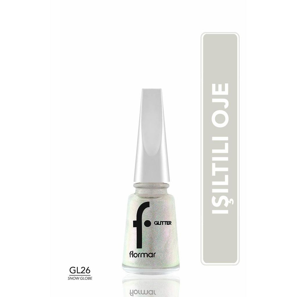 Flormar Glitter Semi-Sheer Shimmer Nail Polish GL26 Snow Globe 11ml