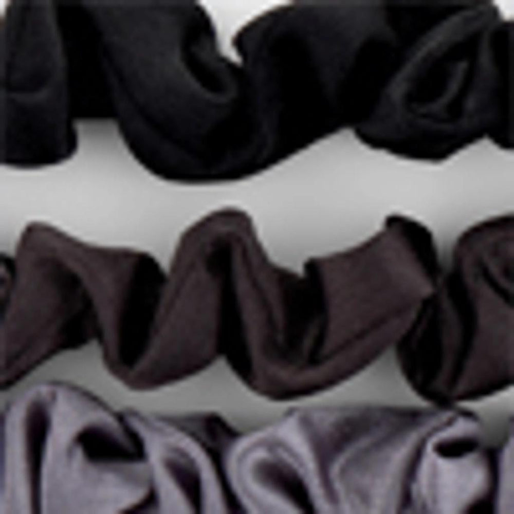 Eklips Satin Elastic Hair Ties Gentle Hold Black 3-Pack