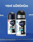 Nivea Men Black & White Invisible Fresh Deodorant Roll-On - Long Lasting Anti-Perspirant Protection for Men, 72 Hours Sweat & Odor Control, Anti-Stain, Dermatologically Tested Nivea Men Deodorant Roll-On - 72hr Anti-Perspirant Protection Nivea Men Deodorant, Black & White Invisible Fresh Deodorant, Long-lasting anti-perspirant for men, Deodorant for sensitive skin, Anti-stain deodorant, Men's grooming, Personal care, Roll-On Deodorant, 72-hour protection, Derma Active Protection, X5 Anti Formula, Ethanol-fr