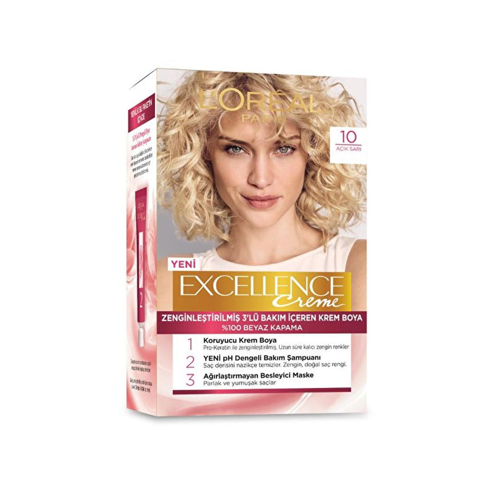 Loreal Paris Excellence Creme Hair Dye - 100% Gray Coverage, Nourishing Formula - Shampoo