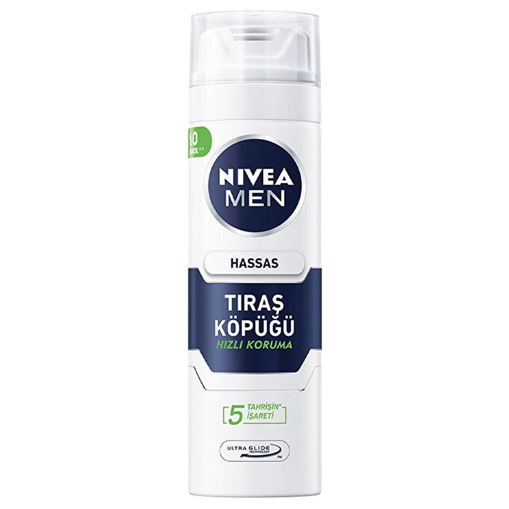 Nivea Men Sensitive Shaving Foam for Men with Sensitive Skin - 6.76 fl oz, Alcohol-Free, Ultra Glide Technology - Skin Care