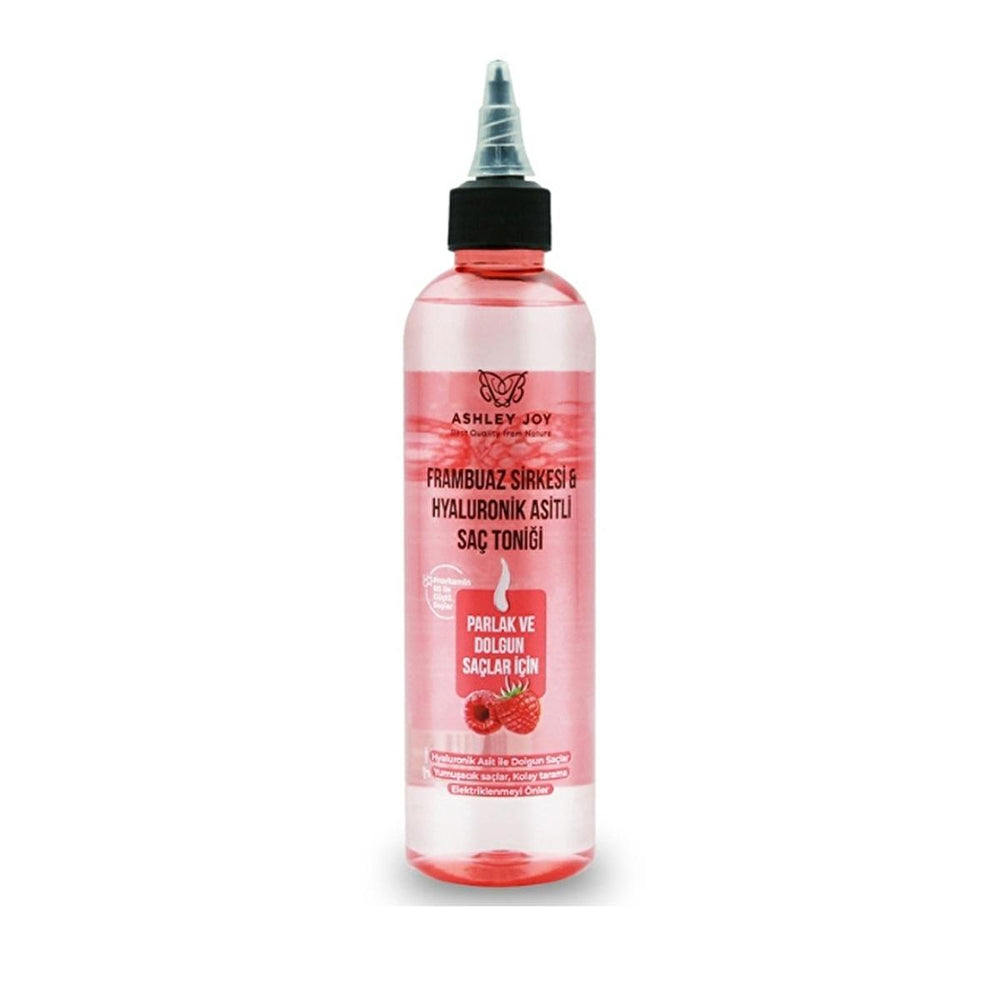 Ashley Joy Raspberry Hair Vinegar & Hyaluronic Acid Hair Tonic: Shine, Detangle & Hydrate - Natural Anti-Frizz, Moisturizing Hair Treatment (8.45 fl oz) Ashley Joy Raspberry Hair Vinegar: Shine & Hydration hair vinegar, hair tonic, hyaluronic acid hair, raspberry hair product, hair shine product, anti frizz hair tonic, detangling hair treatment, moisturizing hair tonic, Ashley Joy hair product, hair care, dry hair, frizzy hair, shine, detangle, moisturize, raspberry, hyaluronic acid, hair treatment, hair he